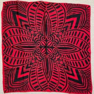 Vera Neumann | Vintage | Red & Black Royal Petals Scarf